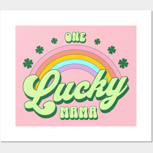 One Lucky Mama St Patricks Day Kawaii Rainbow Posters and Art